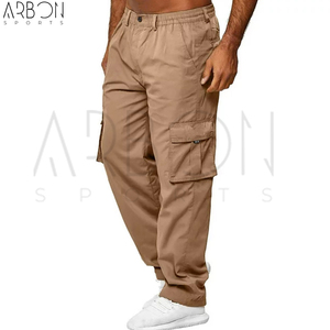 Pantalon cargo en coton léger pour homme, coupe droite décontractée, taille élastique, qualité supérieure à prix de gros - Product Image 3