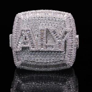 Fully Iced Design Hip Hop Moissanite Diamond <b>Ring</b> Sterling Silver Moissanite Urban Hip Hop Unisex <b>Ring</b> for Wedding - Product Image 1
