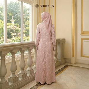 Shouqin Alayla - Elegante Vestido Largo Musulmán de Satén de Seda con Botones Delanteros para Mujer, Manga Larga, Abaya Modesta, Tallas Grandes XS-XXL - Product Image 5