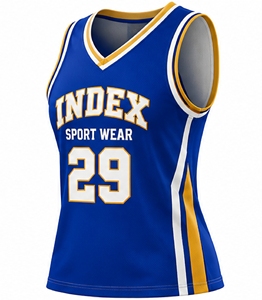 INDEX Camiseta de baloncesto para hombre, azul, cuello en V, sin mangas, número 29, ropa deportiva de malla transpirable - Product Image 4