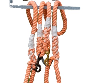 Solid Orange Color Single Color Dog <b>Leash</b> and Dog Collar Lead Customized Colored Cotton Rope Handmade Dog <b>Leash</b> <b>Pet</b> <b>Leash</b> Set - Product Image 1