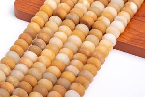 ลูกปัดหยกสีเหลืองธรรมชาติแบบด้าน รูปทรงรอนเดลล์ สำหรับทำเครื่องประดับ สร้อยข้อมือ สร้อยคอ งานฝีมือ DIY - Product Image 4