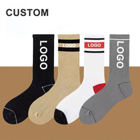 Chaussettes de sport et de lingerie professionnelles personnalisées de haute qualité 100% coton pour hommes, chaussettes à logo brodé personnalisé