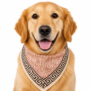 Accessoires d'été pour animaux de compagnie : Bandana carré en coton fait main, imprimé au bloc indien, teinture naturelle écologique pour chiens et chats - Product Image 1