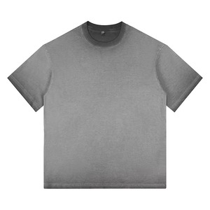 เสื้อยืดคอตตอนผู้ชายทรงหลวมแบบสวมใส่สบาย ดีไซน์เรียบง่าย ไหล่ตก ราคาประหยัด รับสกรีนโลโก้ตามสั่ง สีพื้น - Product Image 5