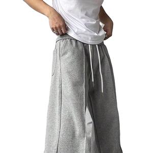 Fit cordon taille jambe large surdimensionné pantalons de survêtement nouveauté haute qualité hommes ample tissé 100% Polyester droit sportif 2026 - Product Image 1