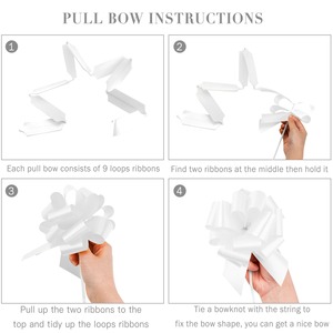 Wholesale Double Faced Polyester White Satin Curlie <b>Bow</b> <b>Gift</b> Ribbon Solid Color Wedding Decoration Woven Beautiful Style - Product Image 3