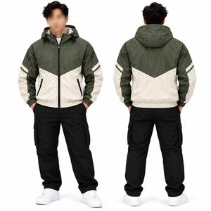 <b>Men</b>’s Color Block Hooded Windbreaker <b>Jacket</b> Full Zip <b>Lightweight</b> Outdoor Sports Casual <b>Jacket</b> - Product Image 6