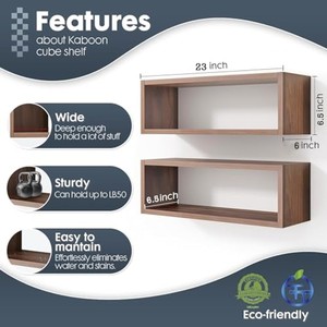 Walnut Wood <b>Floating</b> Shelf Charcoal Black Wholesale | Modern <b>Wall</b> <b>Shelves</b> - Product Image 2
