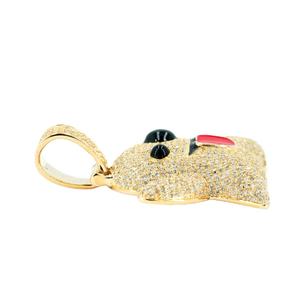 Collar con Colgante de Moissanita Fantasma Chapado en Oro, Joyería con Diseño de Cara Feliz para Regalo de Fiesta - Product Image 3