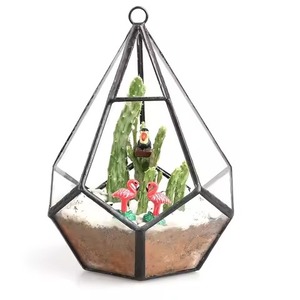 Contemporary Frame Glass Metal Terrarium Planter Decorative Indoor Plant <b>Display</b> <b>Case</b> Home Decor - Product Image 1