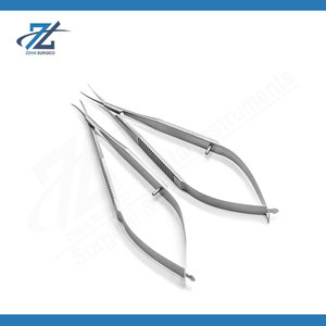 Ciseaux micro-spring 12 cm à lame courbée en acier inoxydable, instrument de microchirurgie réutilisable, outil chirurgical, fabricant Pakistan - Product Image 5