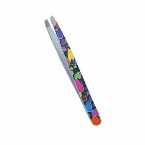 Pinzas Quirúrgicas de Precisión Morje de Acero Inoxidable para Pestañas, Punta Lisa, Opciones Dentadas/Serradas, Diseño a Cuadros, Mango Azul - Product Image 2