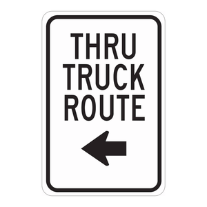 Panneau de signalisation routière Brady Thru Truck Route - Résistant aux intempéries, haute visibilité, pour l'extérieur - Product Image 1