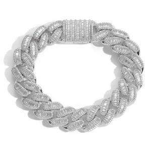 Wholesale Supply Luxury Baguette Cut Moissanite Diamond Hip Hop Bracelet for <b>Men</b> Available for Export Price from India - Product Image 3