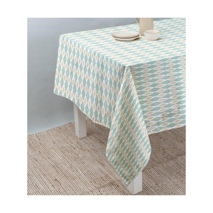 Nappe à rayures olive en mélange de coton, motif linéaire, 60 x 84 pouces, 175 GSM, 190 TC, bord imprimé, pour restaurants et exportations - Product Image 1