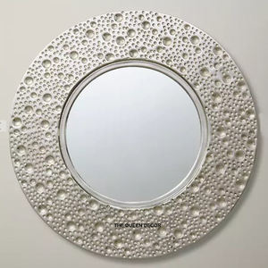 Espejo de Pared Metálico para Oficina y Dormitorio, Marco de Aluminio, Plateado, Diseño Único - Product Image 1