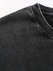 Camiseta con Lavado Ácido, 240 GSM, 100% Algodón, Tejido Grueso, Corte Holgado, Fabricante de Ropa Urbana Personalizada, OEM ODM - Product Image 5