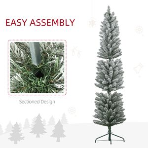 Albero di Natale a Forma di Matita da 1,8 m con Rami Innevati e Base in Metallo per Forniture Promozionali per Feste - Product Image 6