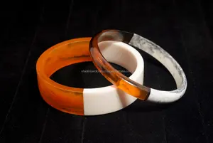 Conjunto de pulsera de textura de resina colorida, hermosos brazaletes alegres con piedras, Colección juguetona perfecta, hallazgos de joyería - Product Image 2