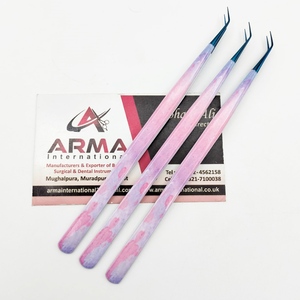 Pinzas Profesionales de Acero Inoxidable para Extensión de Pestañas, Diseño de Mármol, Punta Puntiaguda, Aislamiento de 45 Grados, Duraderas y Precisas - Product Image 1
