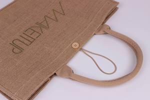 Sac de courses écologique en toile de jute, fabriqué à partir de fibres de jute naturelles, réutilisable pour les courses au marché - Product Image 6