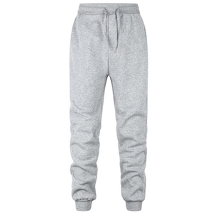 Pantalon de jogging décontracté en coton noir pour homme, taille élastique avec cordon de serrage, tricoté mi-lourd pour l'automne - Product Image 3