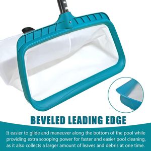 Rete a rete in nylon a maglia fine per foglie, per piscina, resistente, con bordo a paletta per una pulizia rapida - Product Image 2