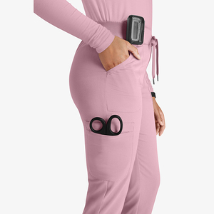 Hot Selling Hospital <b>Scrubs</b> Pants Women's Breathable Comfortable Heavyweight Multi Pockets Drawstring Elastic Waist Custom Logo - Product Image 5