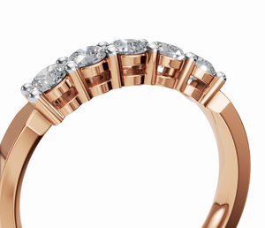 Anillo de diamantes apilable Radiant Circle de Califia con un diseño minimalista moderno en oro fino - Product Image 3