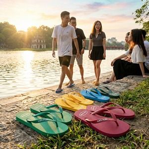 รองเท้าแตะโรงแรมสำหรับใช้งานกลางแจ้ง ทำจากวัสดุ EVA  สามารถออกแบบโลโก้ได้ตามต้องการ |   น้ำหนักเบา ทนทาน ระบายอากาศได้ดี |   ผลิตในเวียดนาม |   ทุกฤดูกาล - Product Image 1