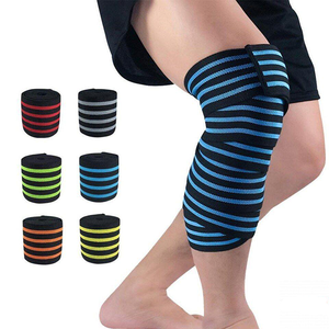 Premium Weightlifting Knee Wraps Strong Elastic Support Adjustable Gym <b>Training</b> Compression Band for Heavy Lifting - Product Image 5