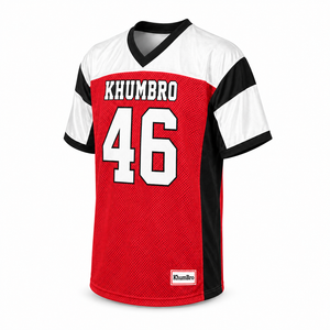 Maillot de football américain personnalisé sublimé Khumbro Team - Maillot sans manches pour homme, col en V, tissu respirant en polyester/coton, OEM Team - Product Image 6