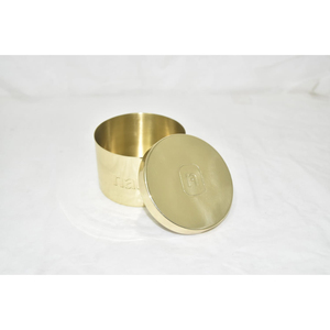 Brass Metal Candle Jar With Airtight Lid Customized Logo Gold Electroplated Empty Candle Container For Scented Soy Wax Making - Product Image 1