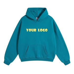 Sweat à capuche unisexe de luxe surdimensionné 100 % coton avec impression de logo personnalisé, couleur unie, éco-responsable, streetwear de marque - Product Image 3