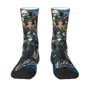 Chaussettes décontractées d'été pour adultes, motif personnage d'anime, impression par transfert thermique, respirantes, en polyester/nylon, avec revers tricoté, pour le yoga - Product Image 3