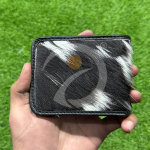 Wholesale Handmade Cowhide Hair <b>Wallet</b> Mens <b>Compact</b> Leather Card Sleeve With Premium Artisan Craftsmanship - Product Image 2