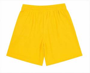 Shorts de basketball jaunes en toile pour hommes, broderie éclair verte, taille élastique avant, vêtements de sport décontractés, 100 % polyester, séchage rapide - Product Image 2