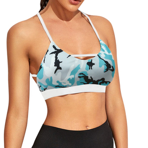 Women's Color Block High Support Lightweight Sports Bra with Adjustable Straps for Fitness Yoga Running-Front Logo - Product Image 4