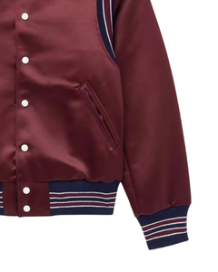 Veste universitaire en satin personnalisée de haute qualité 2025, grande taille, veste de lycéen brodée pour hommes - Product Image 4