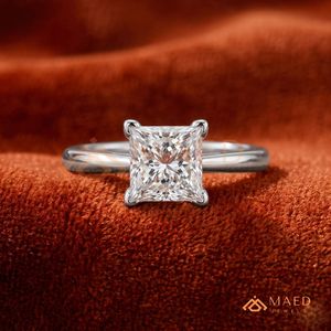 925 <b>Silver</b> Princess Cut <b>Solitaire</b> <b>Ring</b> for Women Elegant Engagement Style Sparkling Jewelry Design - Product Image 1