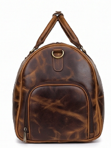 Bolsa de Viaje de Fin de Semana Gravs Premium, de Cuero Marrón Desgastado de Grano Completo, Modelo DF14, para Hombre, para Viajes Cortos, Grande, de Alta Calidad - Product Image 3