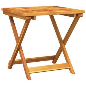 Petite table de jardin pliable en bois d'acacia massif brun pour usage extérieur - Product Image 2