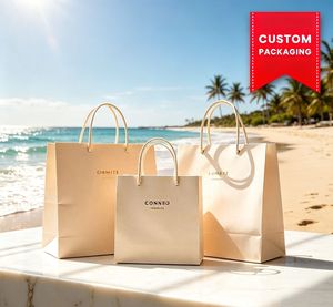 Bolsa de Papel para Empaque de Belleza Personalizada al por Mayor con Diseño Personalizado, Bolsa de Papel para Cuidado de la Piel con Acabado Mate de Lujo y Logotipo Personalizado - Product Image 1