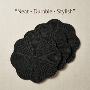 Woven Jute Scallop <b>Table</b> Mat Unique Design Handmade Round | <b>Table</b> Decoration Home Hotel Use <b>Low</b> Price Bulk Supply Export Quality - Product Image 4