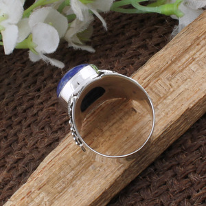 Bague artisanale en argent sterling 925 avec lapis-lazuli, pierre précieuse naturelle bleu royal, bague vintage artisanale, bijoux fins pour femmes - Product Image 5
