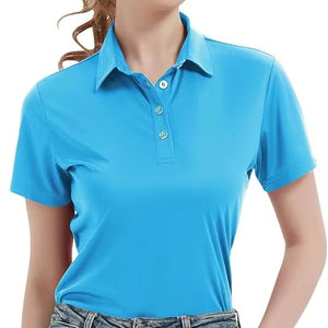Camisa Polo Casual de Otoño para Mujer, Corte Ajustado, 4 Botones, Manga Larga, 220 GSM, Algodón/Poliéster Jersey, OEM, Azul - Product Image 1
