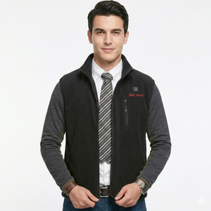 Custom OEM Winter Men Women 5V USB Smart <b>Electric</b> Heated Fleece Vest with Carbon Fiber <b>Heating</b> <b>Pads</b> and 3 Levels Temperature - Product Image 2