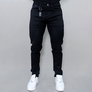 Jeans noirs extensibles pour hommes Gex, taille mi-haute, nouveau style, vente en gros sur mesure - Product Image 1