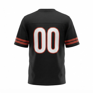 Maillot de football américain noir pour hommes, col en V, manches courtes - Product Image 3